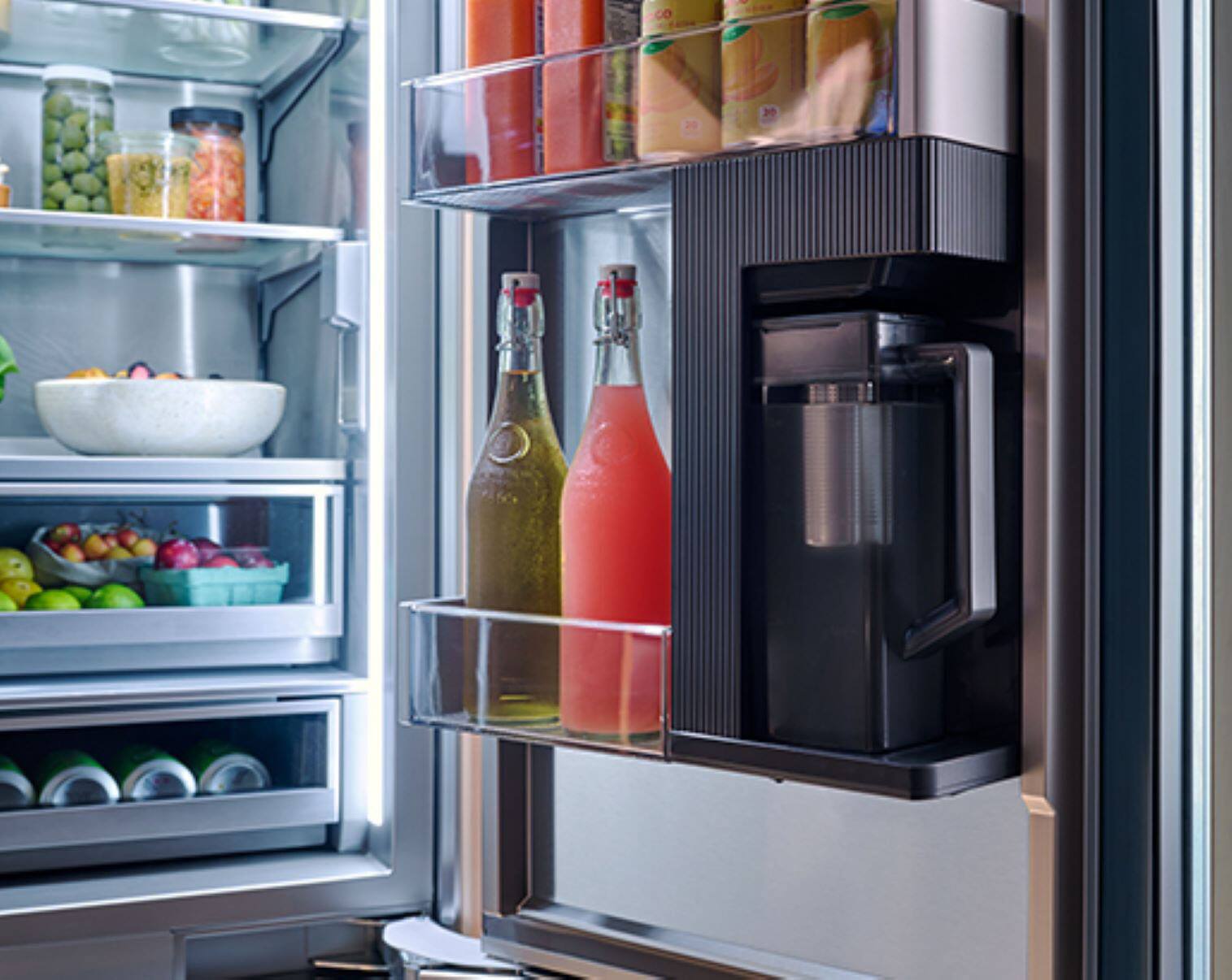 Alt View 21. Dacor - 27.7 Cu. Ft. 4-Door Flex French Door Built-In Smart 48" Refrigerator with Beverage Center and Whiskey Ball Ice - Custom Panel Ready.