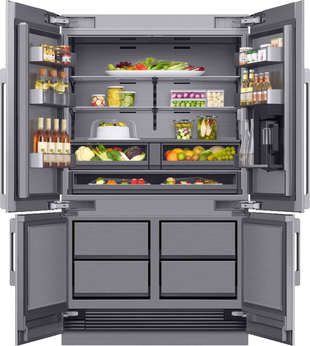 Alt View 2. Dacor - 27.7 Cu. Ft. 4-Door Flex French Door Built-In Smart 48" Refrigerator with Beverage Center and Whiskey Ball Ice - Custom Panel Ready.