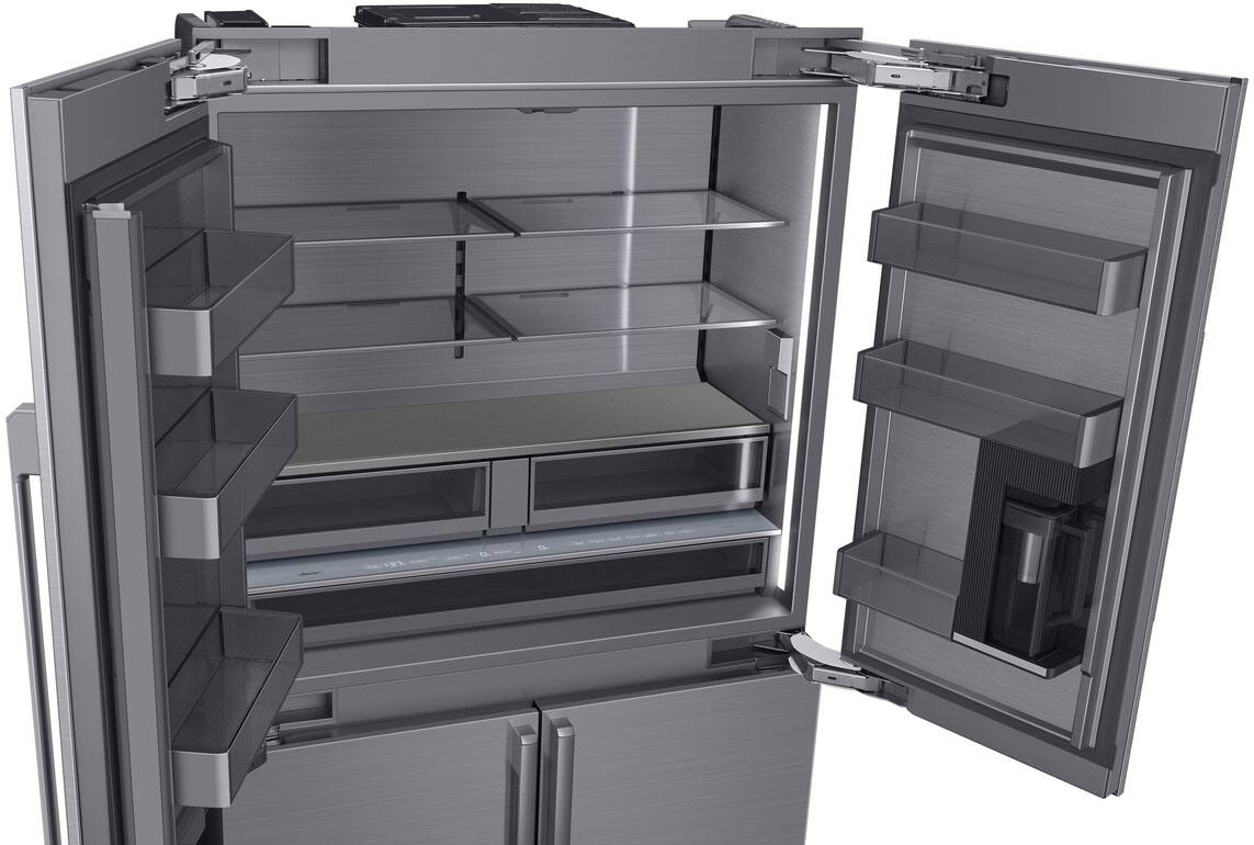 Alt View 3. Dacor - 27.7 Cu. Ft. 4-Door Flex French Door Built-In Smart 48" Refrigerator with Beverage Center and Whiskey Ball Ice - Custom Panel Ready.