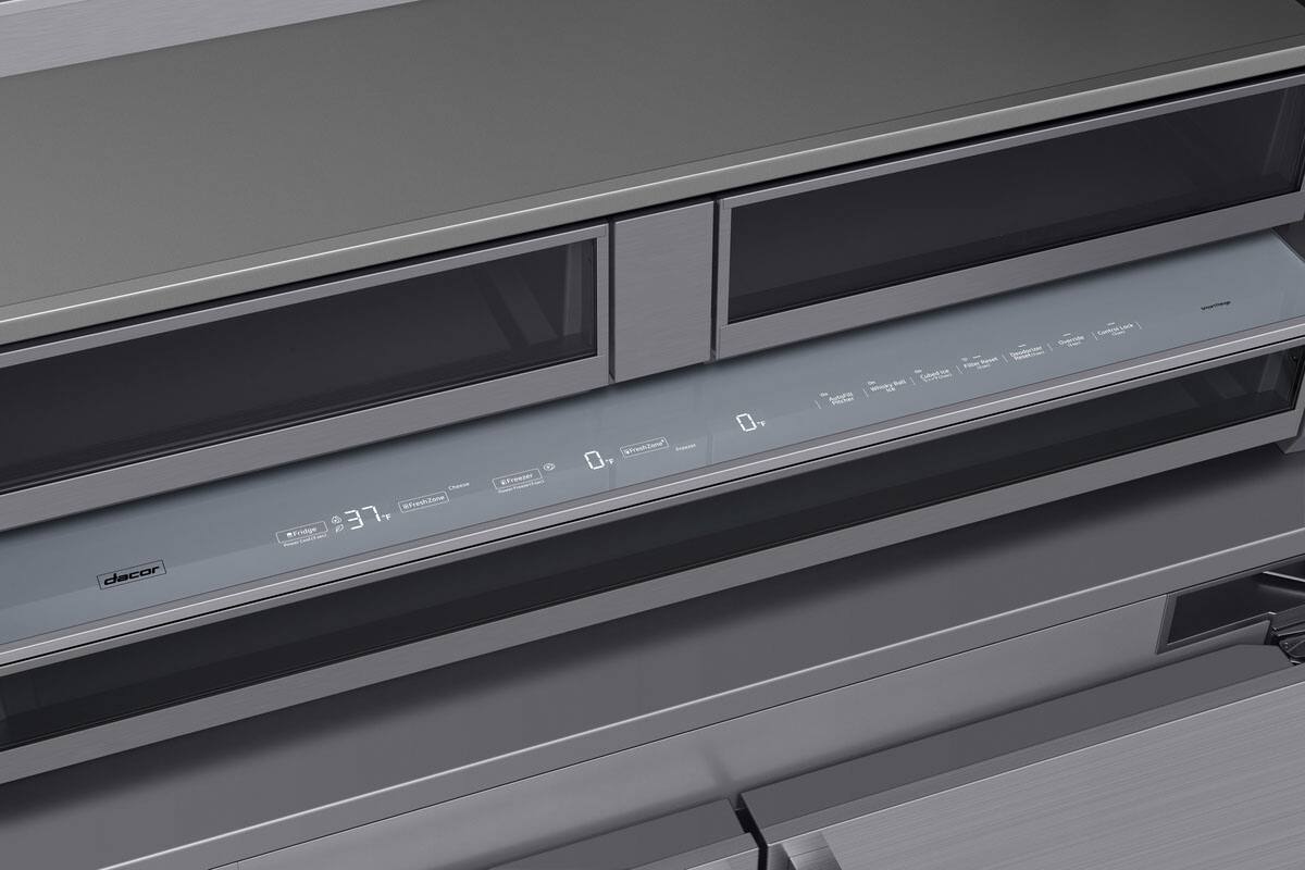 Alt View 4. Dacor - 27.7 Cu. Ft. 4-Door Flex French Door Built-In Smart 48" Refrigerator with Beverage Center and Whiskey Ball Ice - Custom Panel Ready.