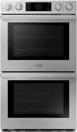 Front. Dacor - Transitional 30" Built-In Electric Four-Part Pure Convection Double Wall Oven with Steam Assist and Chef Mode - Silver Stainless Steel.