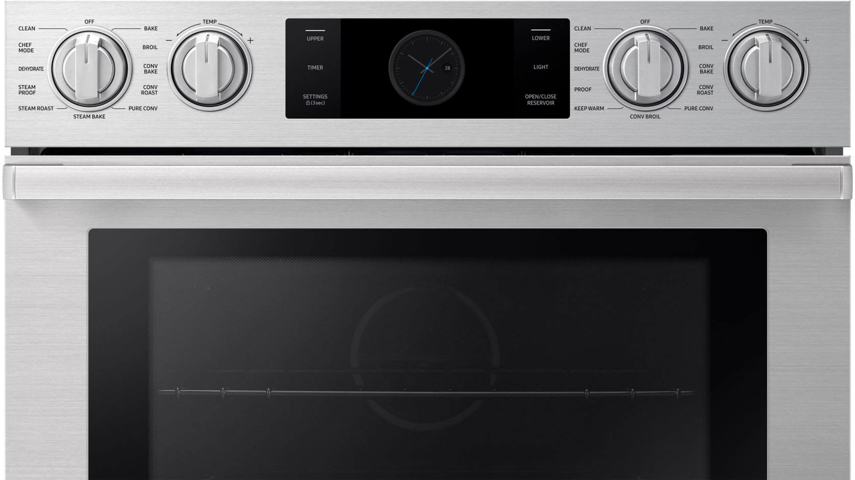 Alt View 11. Dacor - Transitional 30" Built-In Electric Four-Part Pure Convection Double Wall Oven with Steam Assist and Chef Mode - Silver Stainless Steel.