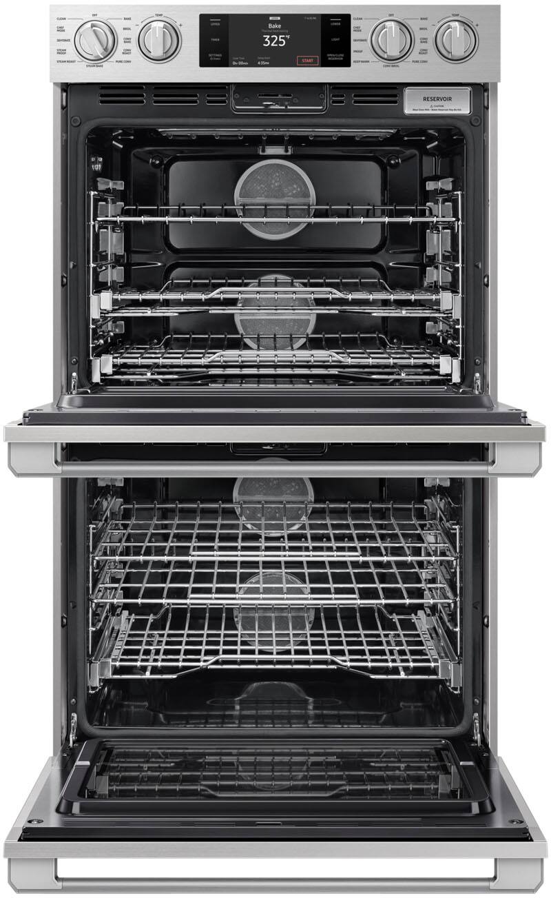 Alt View 1. Dacor - Transitional 30" Built-In Electric Four-Part Pure Convection Double Wall Oven with Steam Assist and Chef Mode - Silver Stainless Steel.