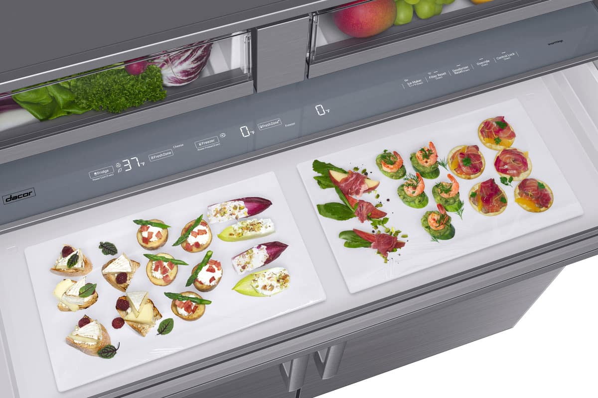 Alt View 5. Dacor - 27.7 Cu. Ft. 4-Door Flex French Door Built-In Smart 48" Refrigerator with Precise Cooling - Custom Panel Ready.