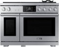 Dacor - Transitional 7.7 Cu. Ft. Slide-In Gas Four-Part Pure Convection Range with Self-Cleaning and SimmerSear Burners - Silver Stainless Steel