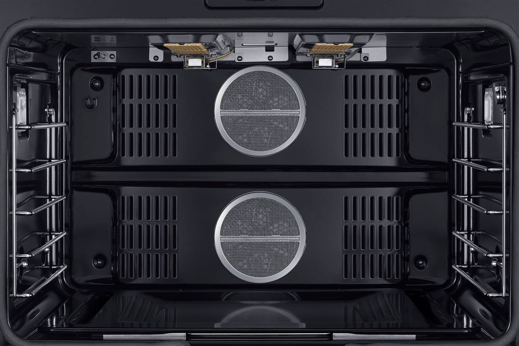 Alt View 13. Dacor - Transitional 7.7 Cu. Ft. Slide-In Gas Four-Part Pure Convection Range with Self-Cleaning and SimmerSear Burners - Silver Stainless Steel.