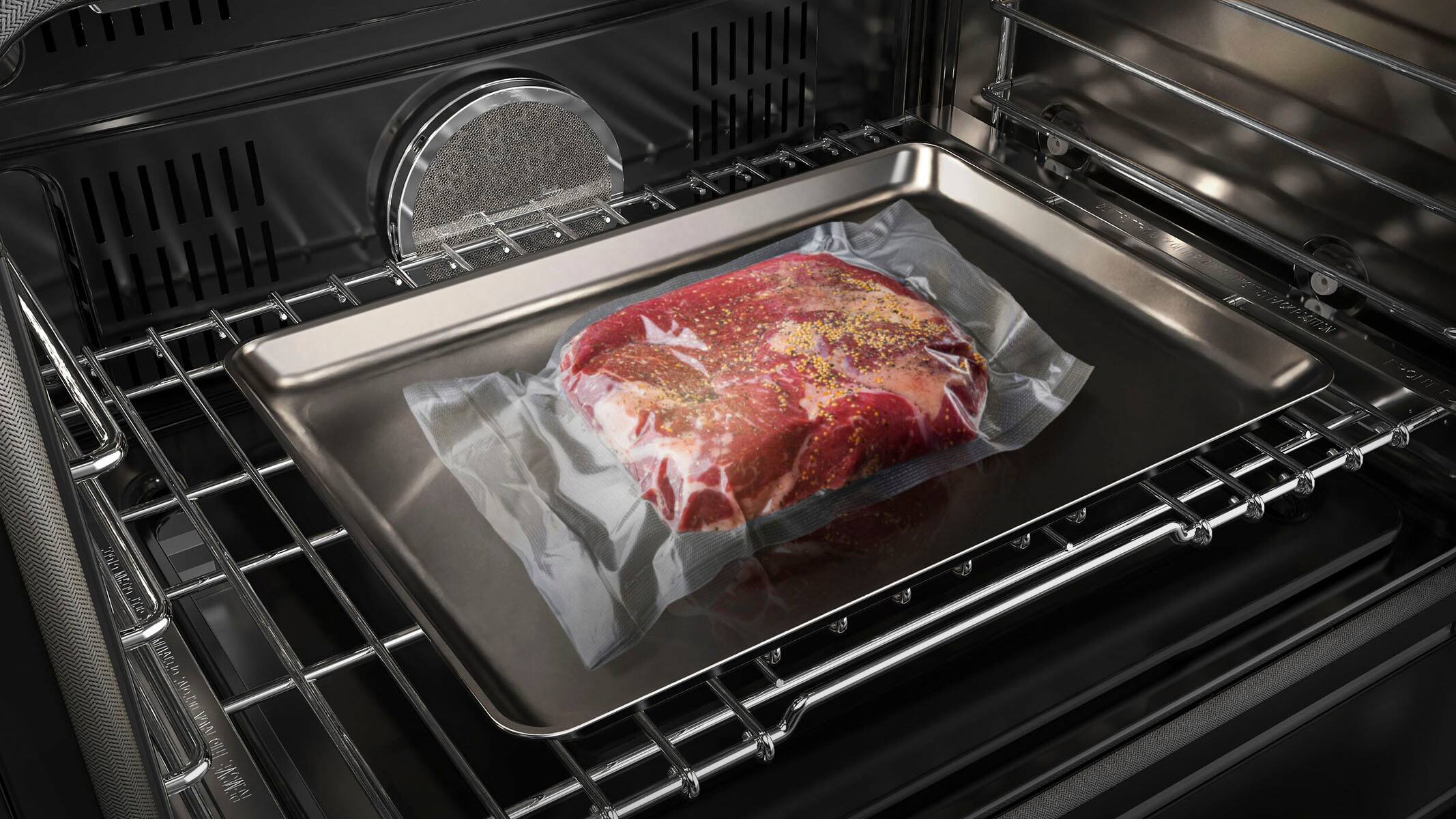 Alt View 20. Dacor - Transitional 7.7 Cu. Ft. Slide-In Gas Four-Part Pure Convection Range with Self-Cleaning and SimmerSear Burners - Silver Stainless Steel.