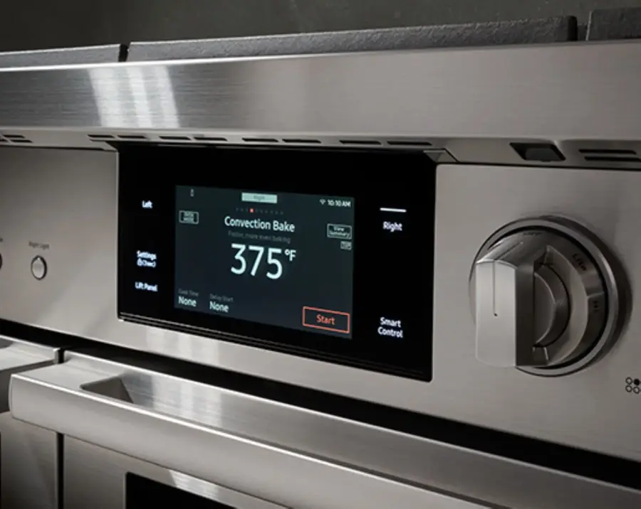 Alt View 24. Dacor - Contemporary 8.8 Cu. Ft. Slide-In Dual Fuel Four-Part Pure Convection Range with GreenClean and Chef Mode - Silver Stainless Steel.