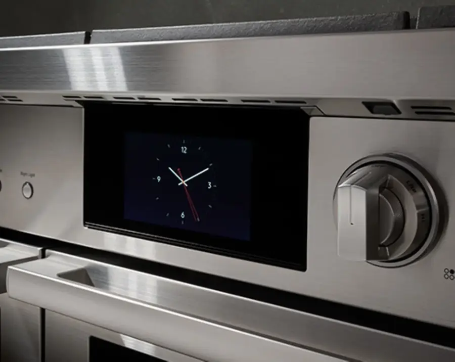 Alt View 25. Dacor - Contemporary 8.8 Cu. Ft. Slide-In Dual Fuel Four-Part Pure Convection Range with GreenClean and Chef Mode - Silver Stainless Steel.