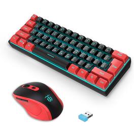 Reds Spade - 2 4g Gaming And Mouse Combo Include Mini 60 Merchanical Feel Rgb Vertical Mouse Small Gamingand scientific - Red Black Combo