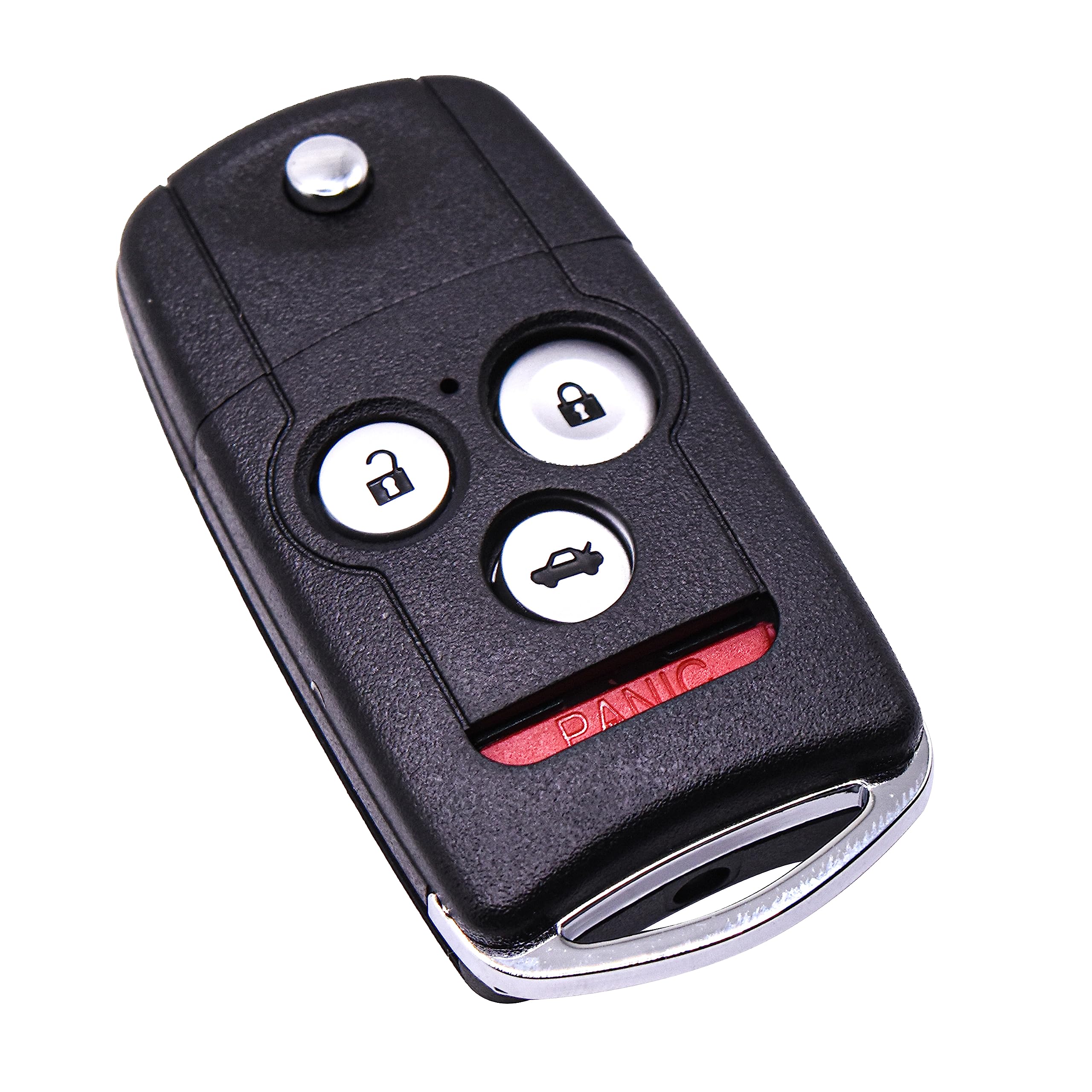 Angle. HQRP - Flip Key Fob Shell Case 4-Button Replacement for Acura MDX RDX TL TSX ZDX Honda Accord - Black.