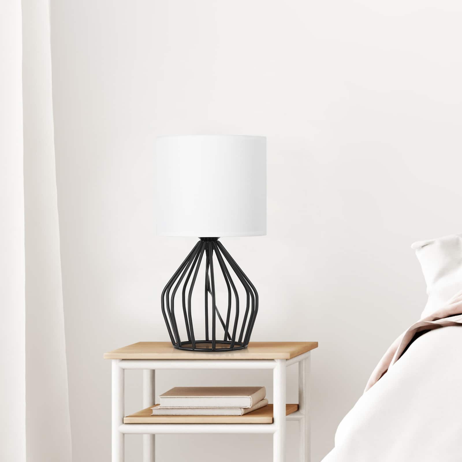 Oumilen - Industrial Bedside Table Lamp Living Room Lounge Light Geometric Nightstand Lamp