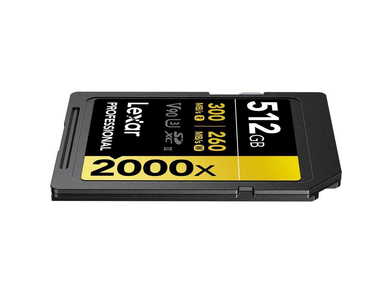 Lexar Professional 512 GB 2000x  
V90 MB/s 300 MB/s  
XC R  
260 MB/s