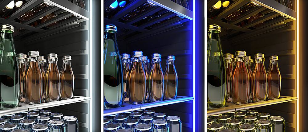 Alt View 27. Zephyr - Presrv 24 in. 7-Bottle and 108-Can Single Zone Beverage Cooler - Stainless Steel + Glass.