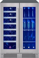 Zephyr - Presrv 24 in. 21-Bottle and 64-Can Wine and Beverage Cooler with Dual Temperature Zone and French Doors - Stainless Steel/Glass - Front_Zoom