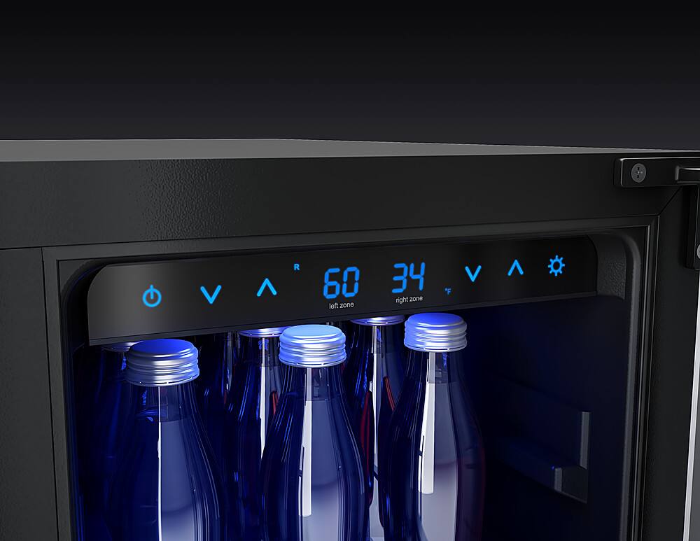 Alt View 20. Zephyr - Presrv 24 in. 21-Bottle and 64-Can Wine and Beverage Cooler with Dual Temperature Zone and French Doors - Stainless Steel + Glass.