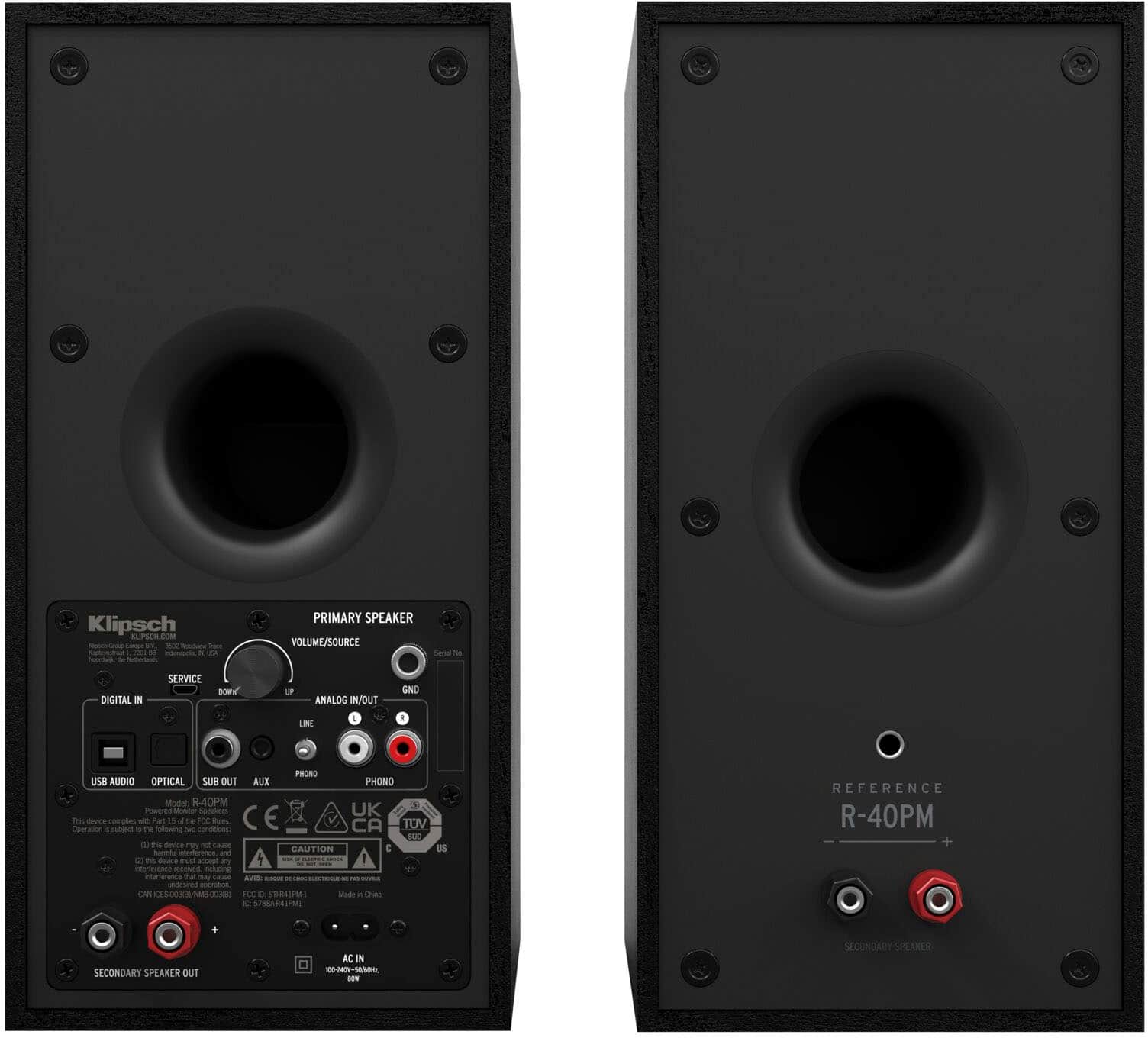 Back. Klipsch - Reference 4" 35W 2-Way Powered Speakers (Pair) - Black.