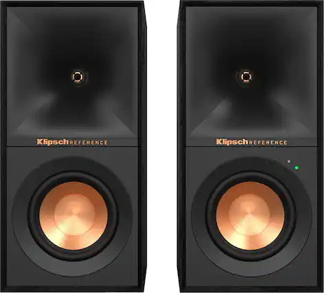 Front. Klipsch - Reference 4" 35W 2-Way Powered Speakers (Pair) - Black.