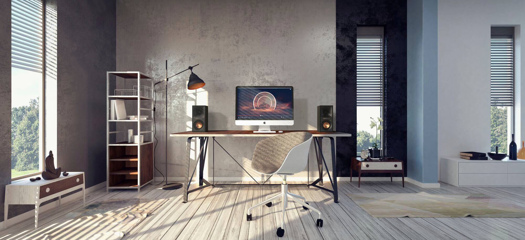 Alt View 15. Klipsch - Reference 4" 35W 2-Way Powered Speakers (Pair) - Black.