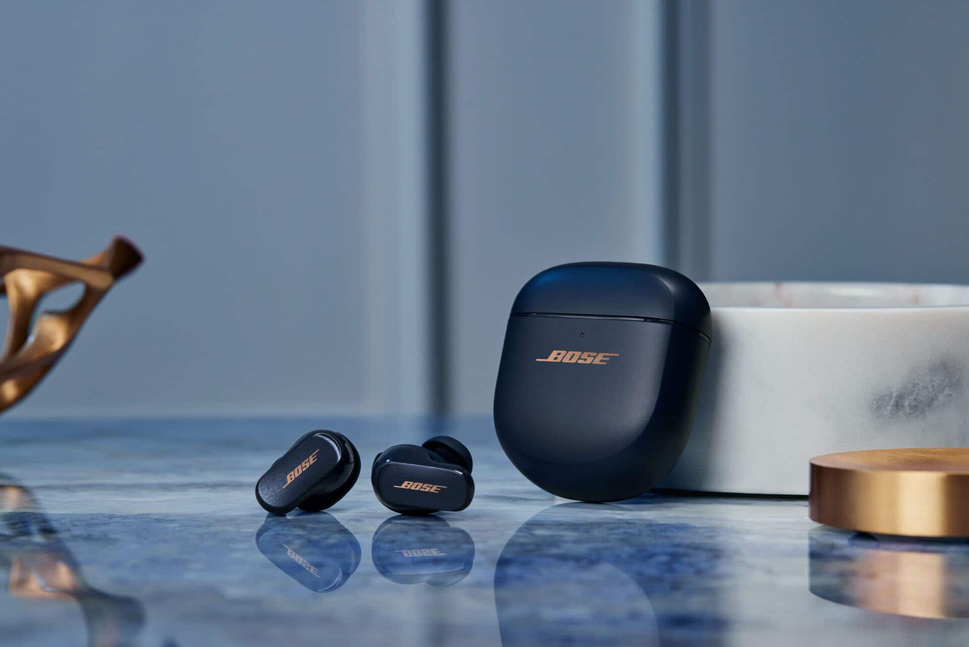 Alt View 20. Bose - QuietComfort Earbuds II True Wireless Noise Cancelling In-Ear Headphones - Midnight Blue.