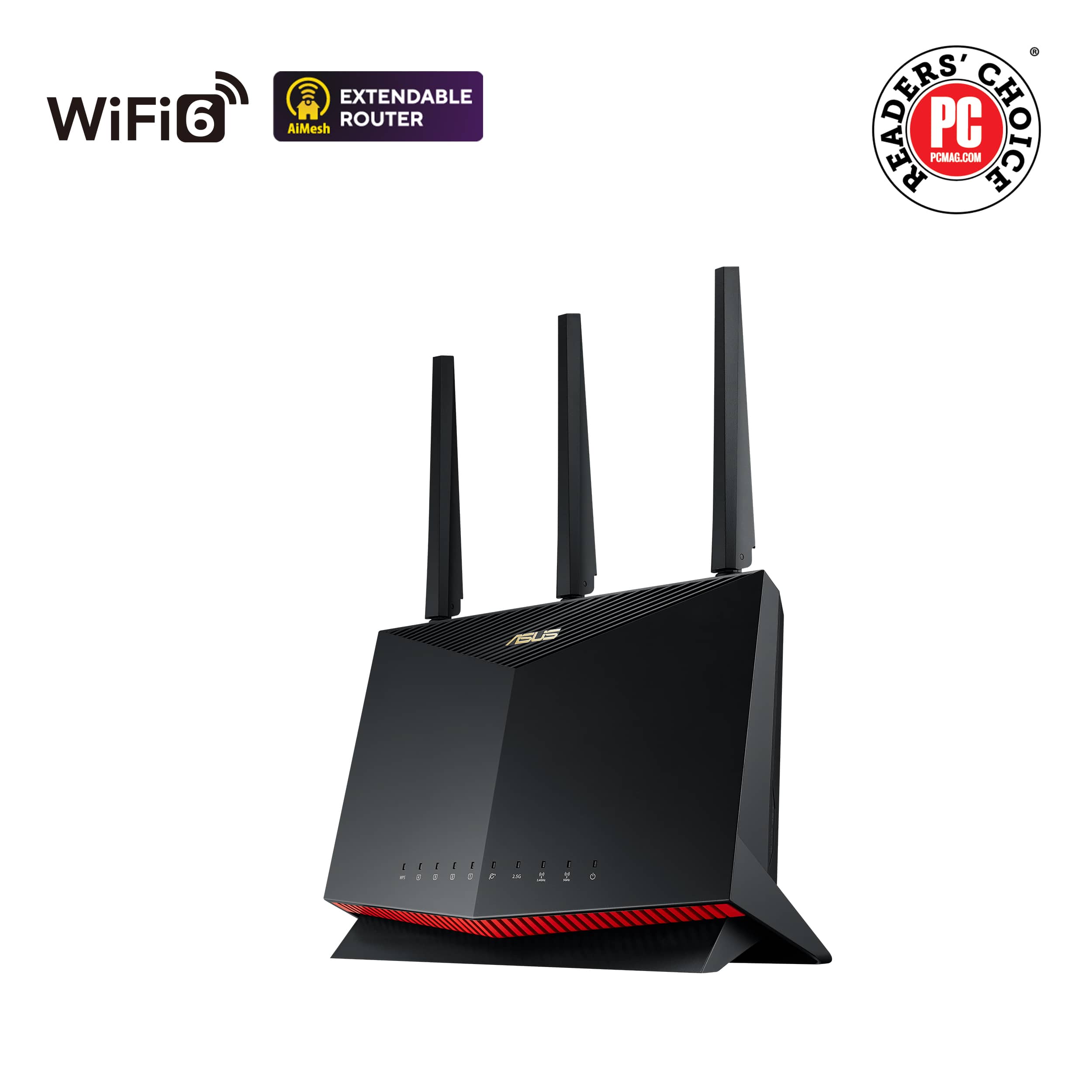 WiFi 6 Extendable Router AiMesh Reader's PC PCMAG.COM Choice.