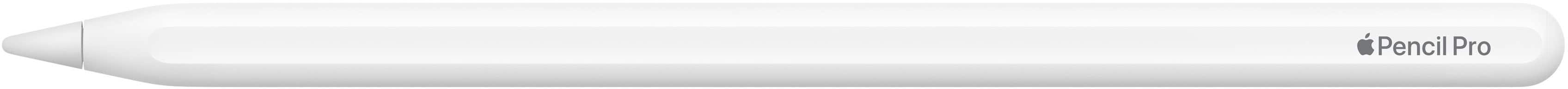 The image features a white pencil with the word "Pencil Pro" written on it. The pencil is positioned in a horizontal orientation, with its eraser end facing the viewer. The pencil is the main focus of the image, and there are no other objects or distractions in the background.