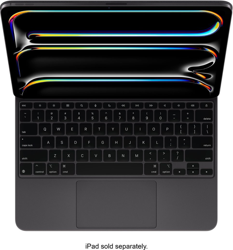 Zoom in on The image features a laptop computer with its keyboard open, showcasing the keys. The keyboard has a rainbow-colored strip on the top, adding a unique touch to the laptop. The keys are arranged in rows, with some of the most prominent ones being the letters A, S, D, F, G, H, J, K, L, and Z. The laptop is closed and ready for use, making it an attractive and functional device.