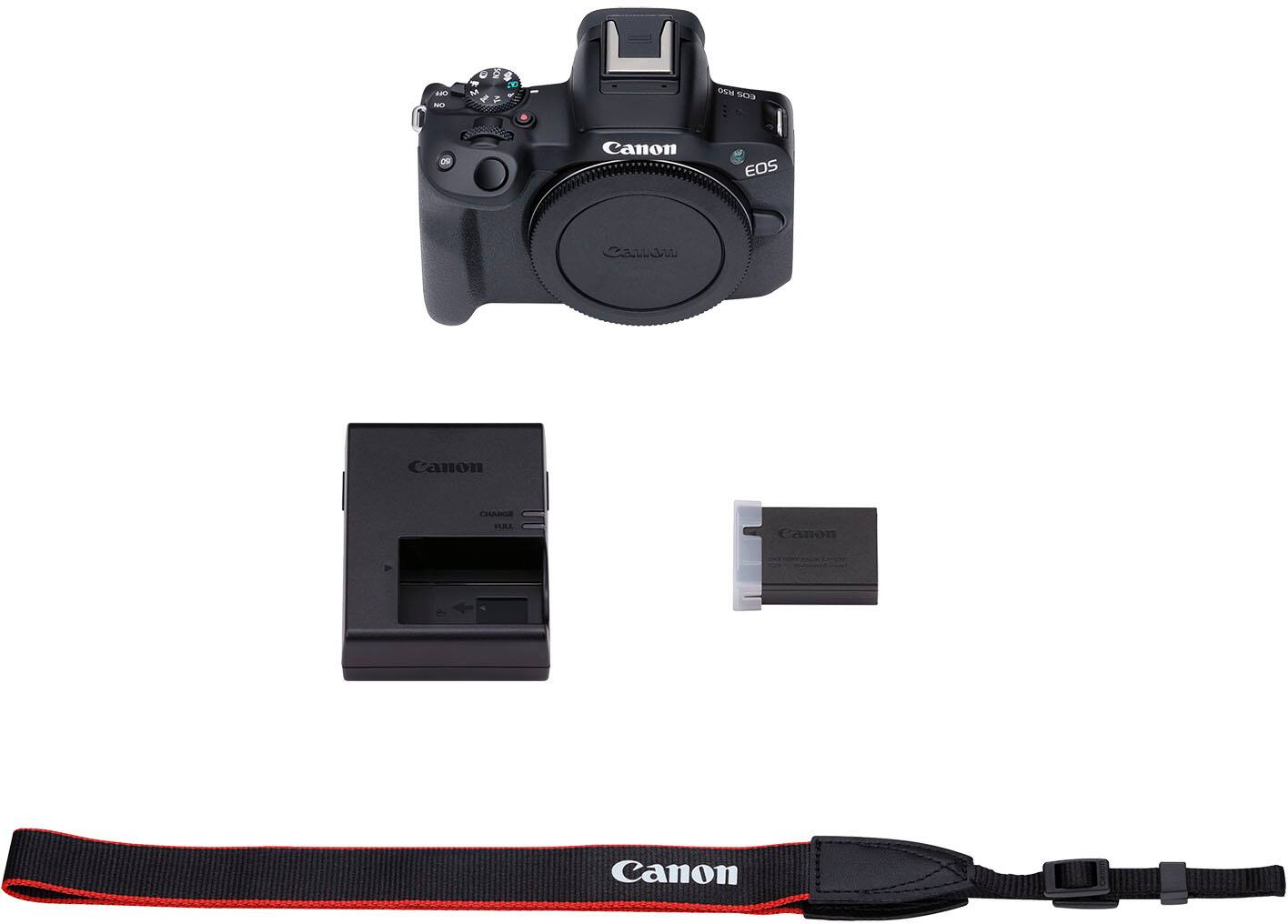Alt View 12. Canon - EOS R50 4K Video Mirrorless Camera (Body Only) - Black.