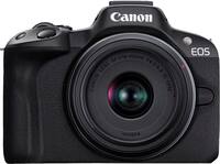 Canon - EOS R50 4K Video Mirrorless Camera 2 Lens Kit with RF-S18-45mm and RF-S55-210mm Lenses - Black - Front_Zoom