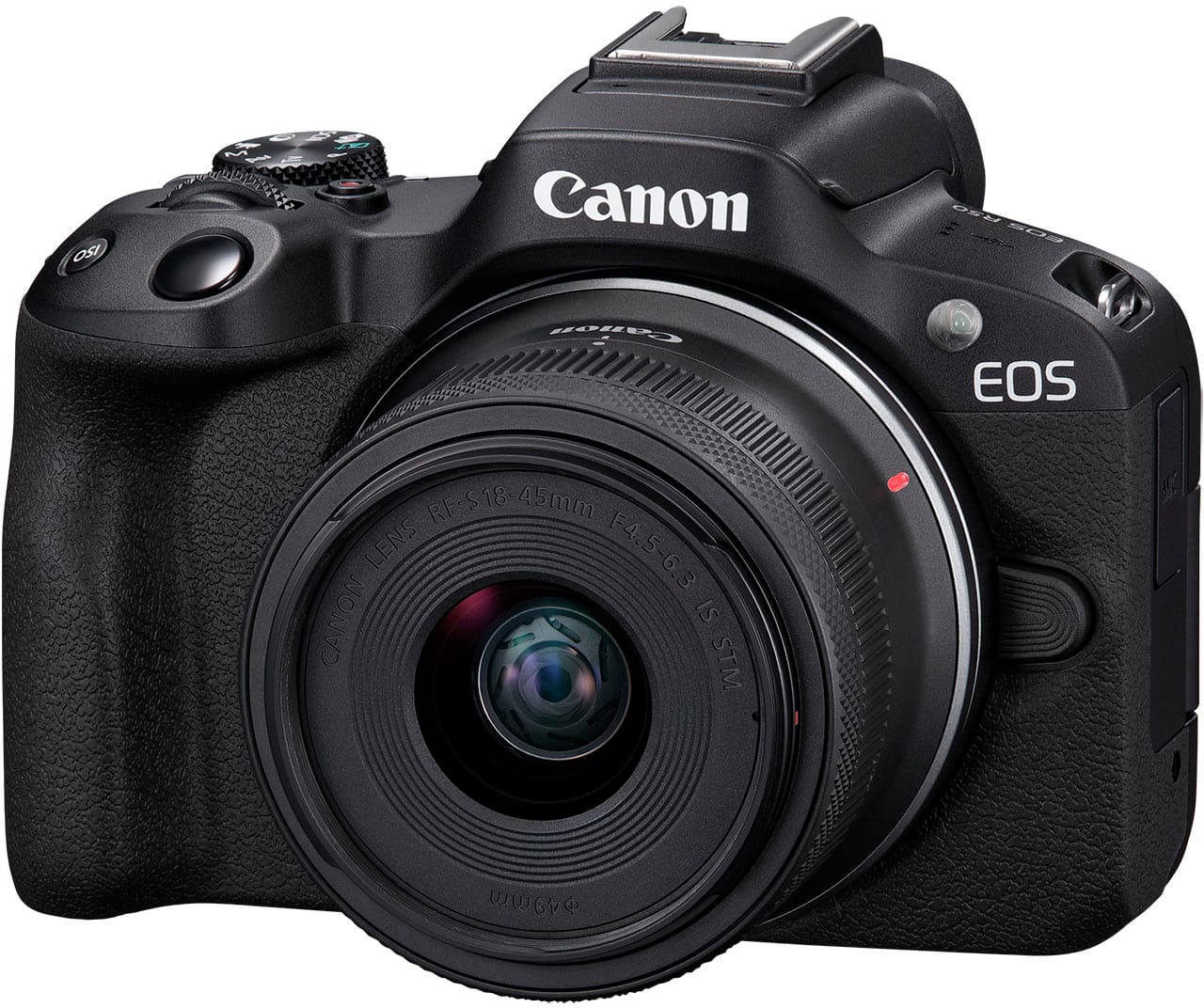 Alt View 1. Canon - EOS R50 4K Video Mirrorless Camera 2 Lens Kit with RF-S 18-45mm and RF-S 55-210mm Lenses - Black.