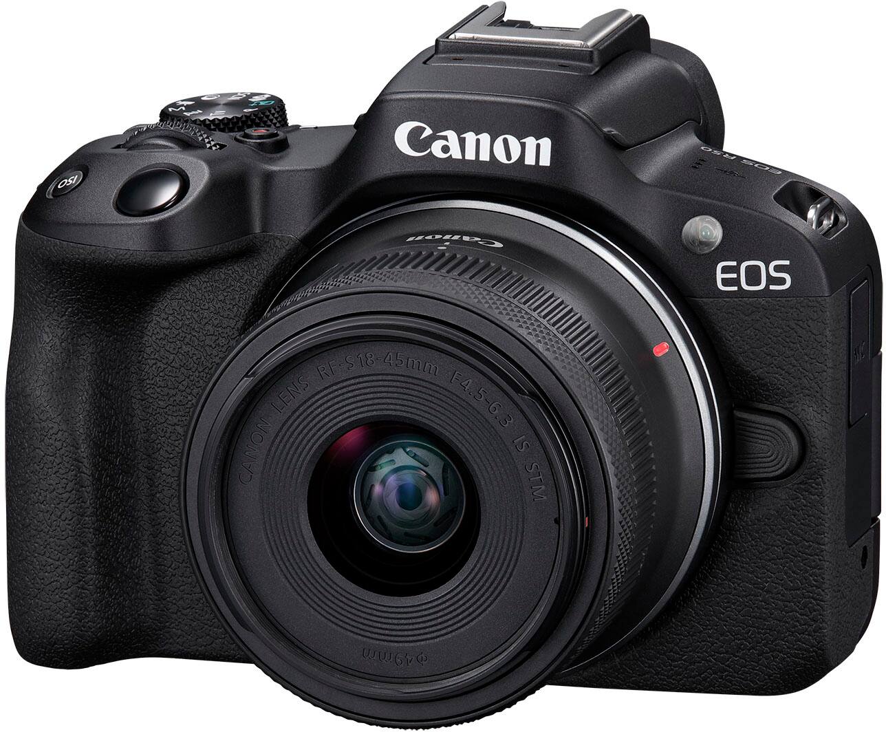Alt View 21. Canon - EOS R50 4K Video Mirrorless Camera 2 Lens Kit with RF-S 18-45mm and RF-S 55-210mm Lenses - Black.