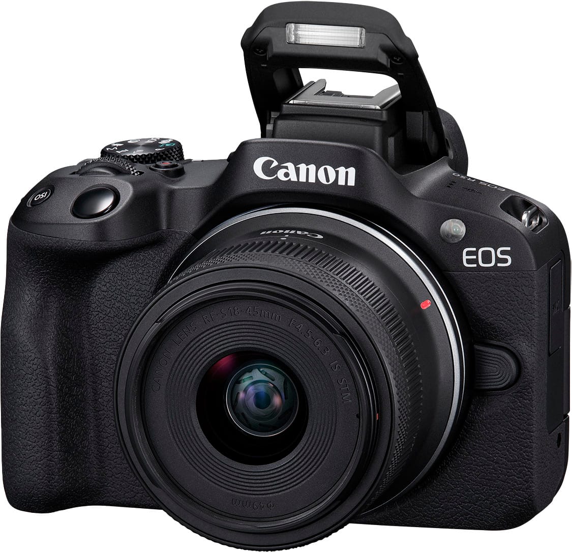Alt View 1. Canon - EOS R50 4K Video Mirrorless Camera with RF-S 18-45mm f/4.5-6.3 IS STM Lens - Black.