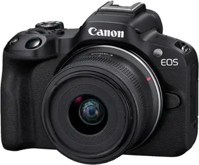 Canon - EOS R50 4K Video Mirrorless Camera with RF-S 18-45mm f/4.5-6.3 IS STM Lens - Black