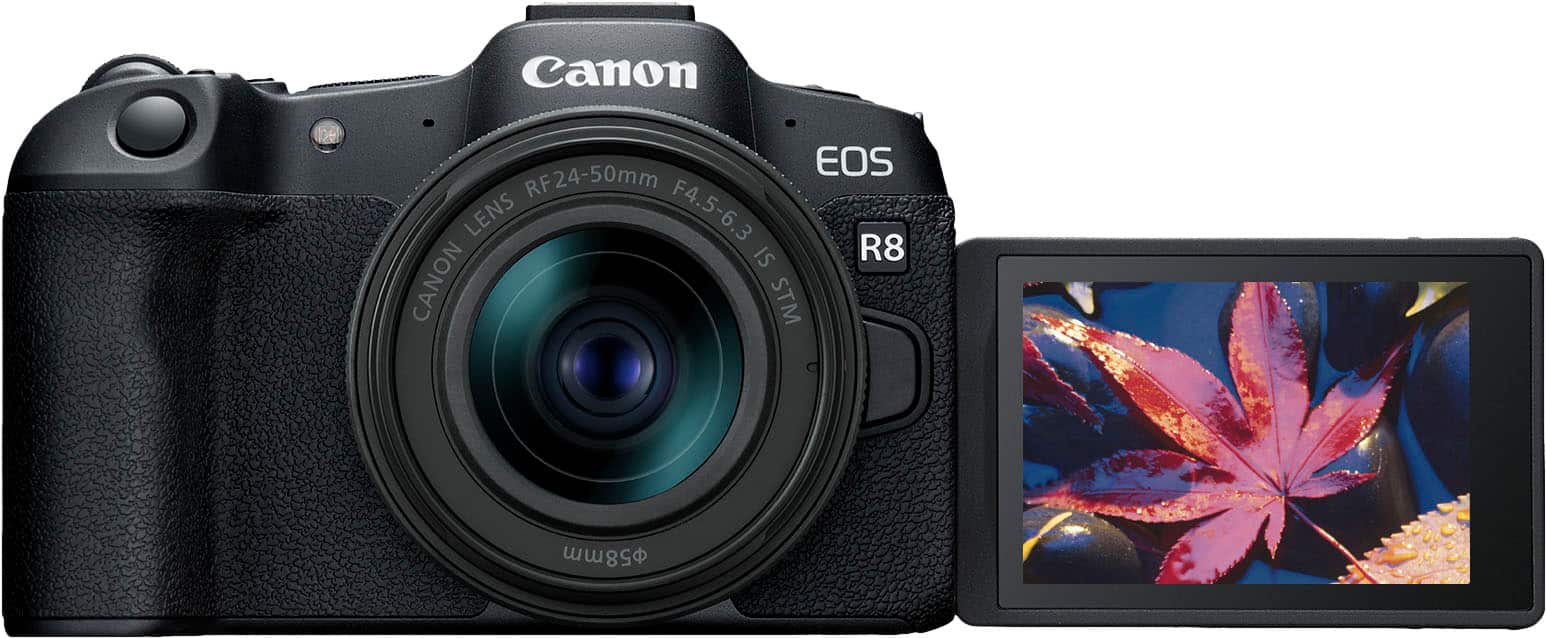 Alt View 1. Canon - EOS R8 4K Video Mirrorless Camera with RF 24-50mm f/4.5-6.3 IS STM Lens - Black.
