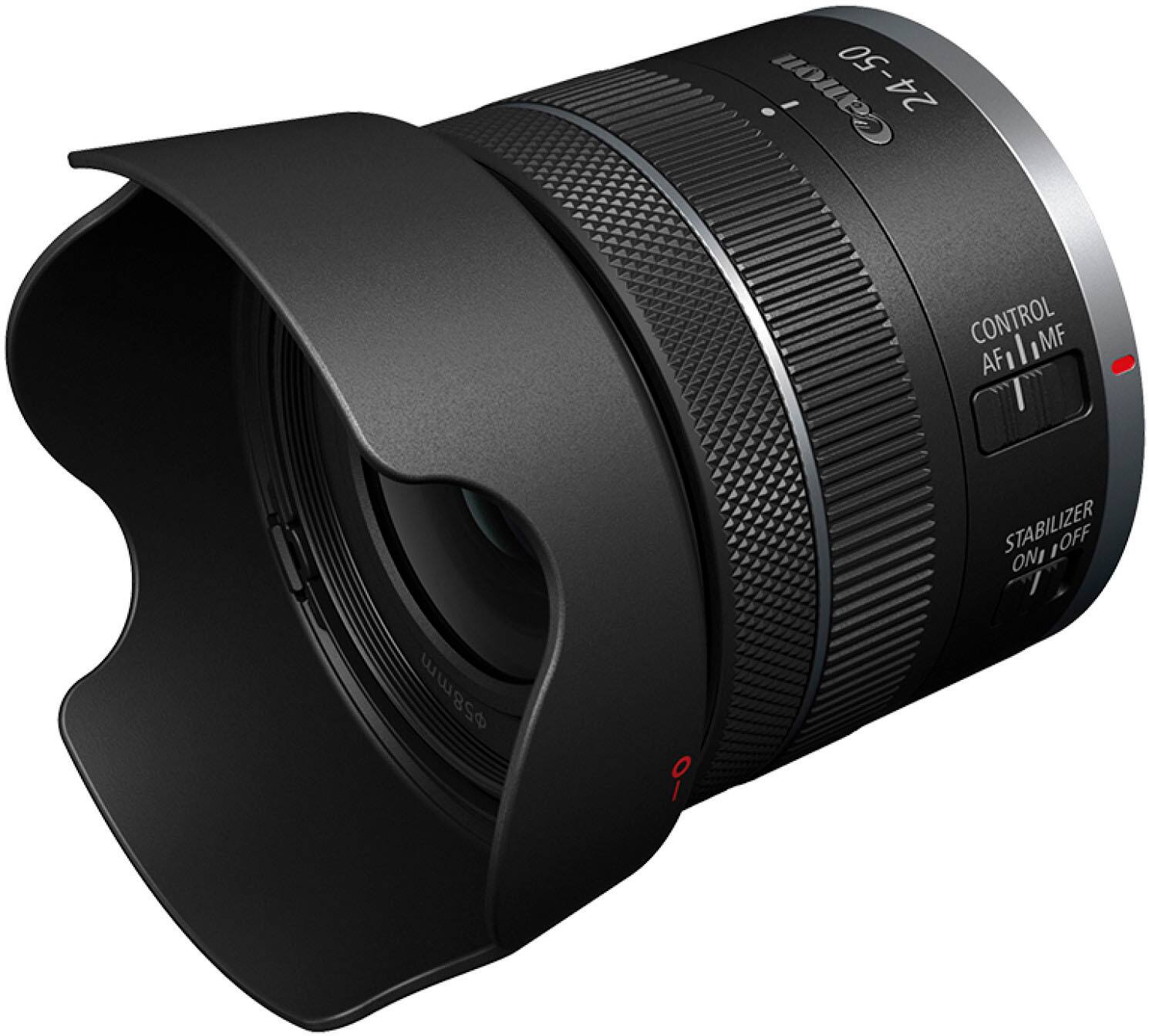Left. Canon - RF24-50mm F4.5-6.3 IS STM Wide Angle Zoom Lens for EOS R-Series Cameras - Black.