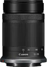 Front. Canon - RF-S55-210mm F5-7.1 IS STM Telephoto Zoom Lensfor EOS R-Series Cameras - Black.