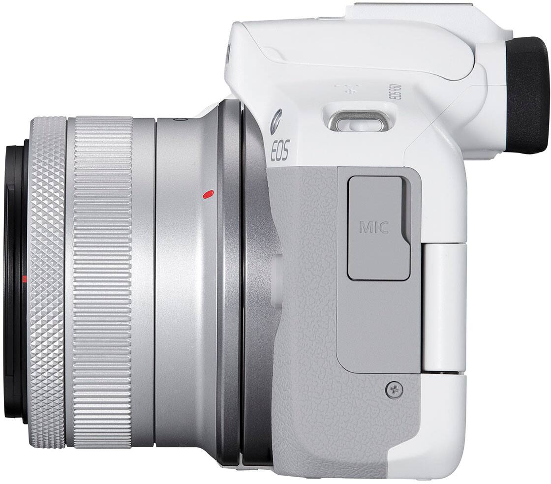 Alt View 11. Canon - EOS R50 4K Video Mirrorless Camera with RF-S 18-45mm f/4.5-6.3 IS STM Lens - White.