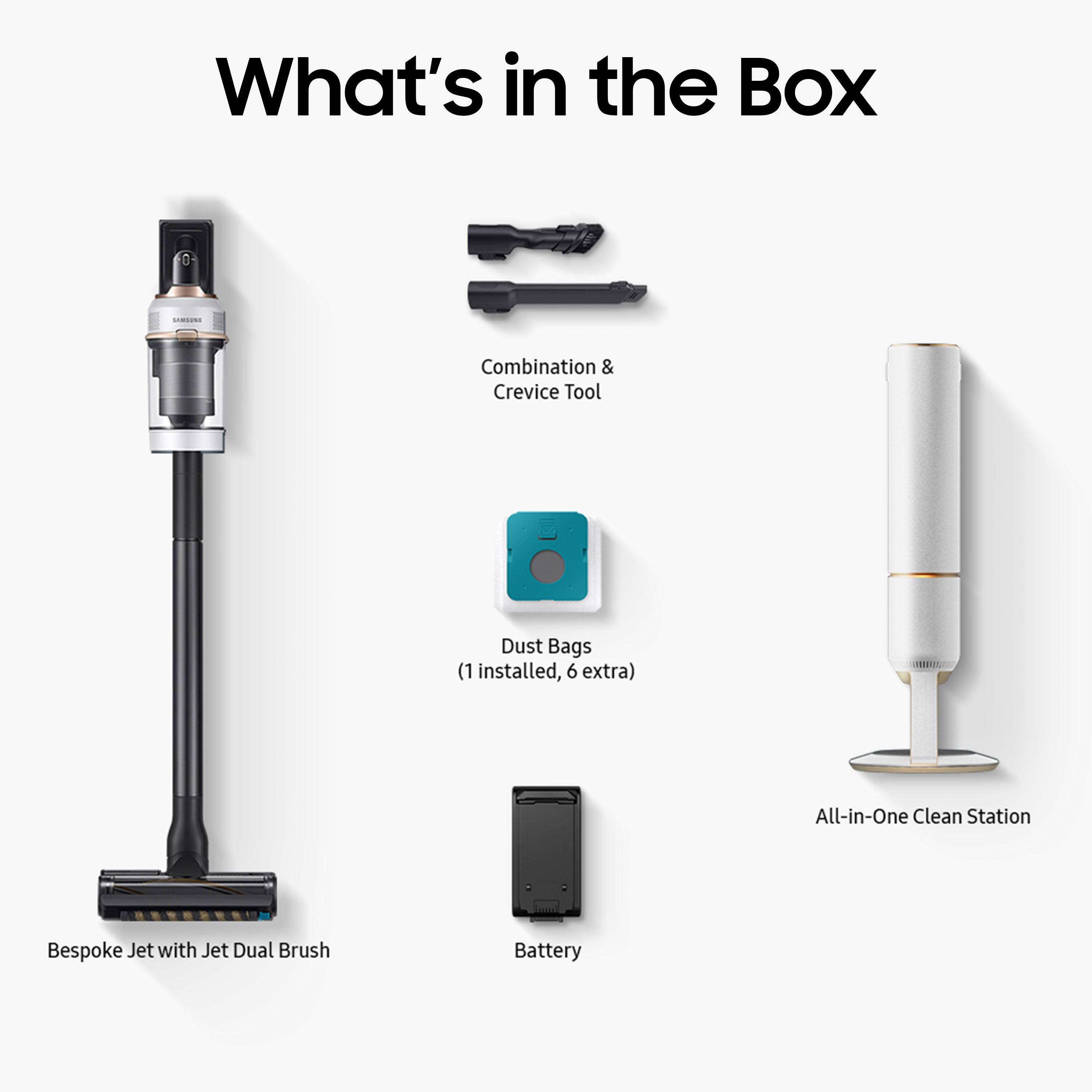 Alt View 13. Samsung - BESPOKE Jet Cordless Stick Vacuum with All-in-One Clean Station - Misty White.