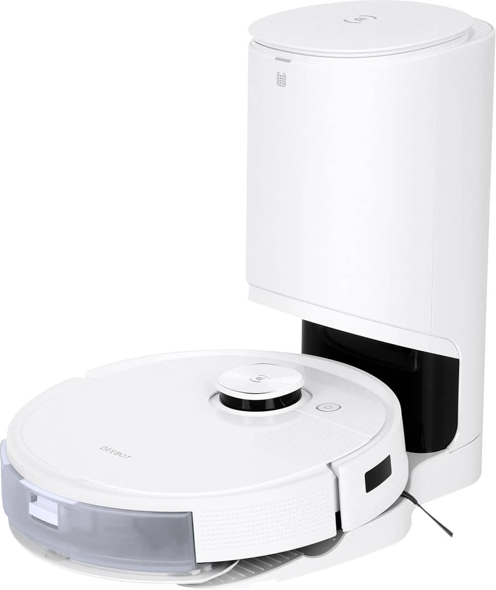 ECOVACS Robotics - DEEBOT T9+ Robot Vacuum and Mop - White - Front_Zoom