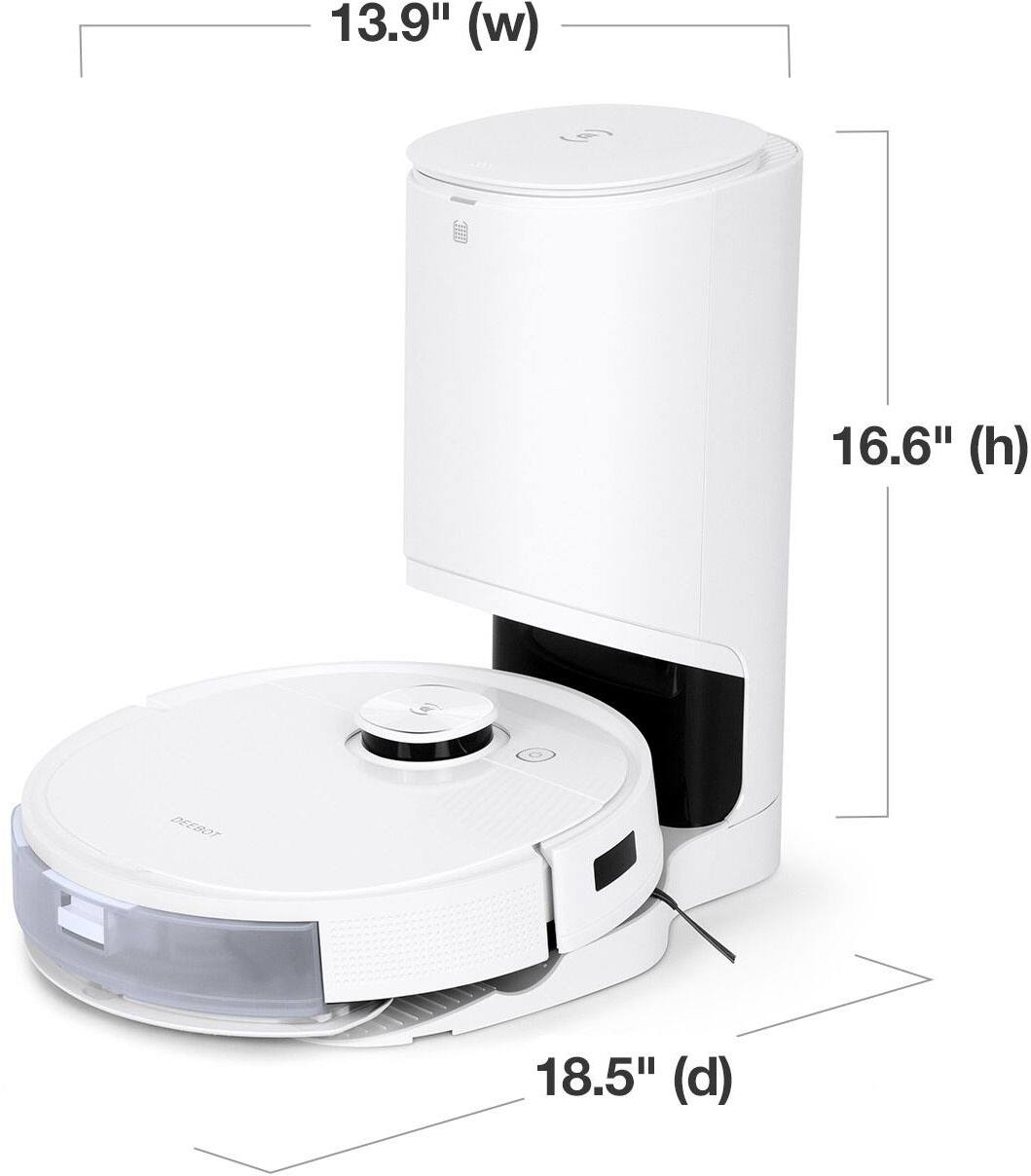 Alt View 16. ECOVACS Robotics - DEEBOT T9+ Robot Vacuum and Mop - WHITE.