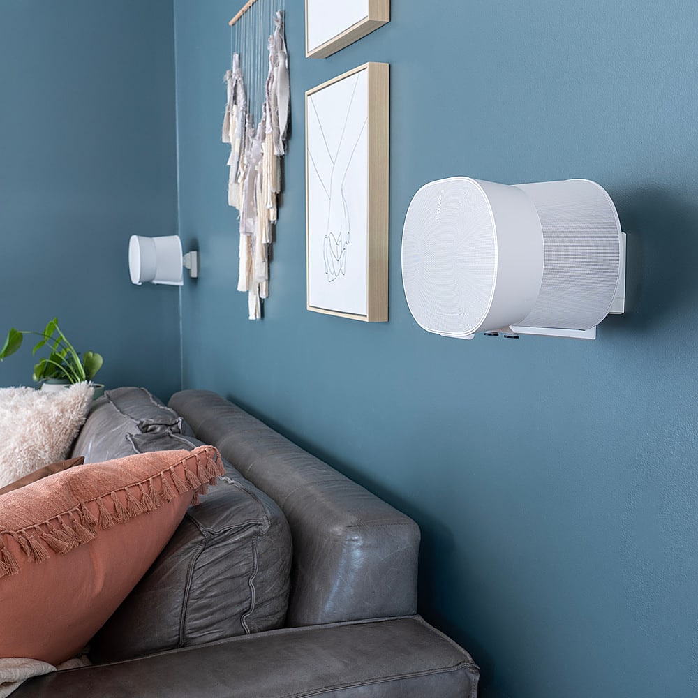 Alt View 11. SANUS Elite - Adjustable Speaker Wall Mount for Sonos Era 100 and Era 300 Speakers - Pair - White.