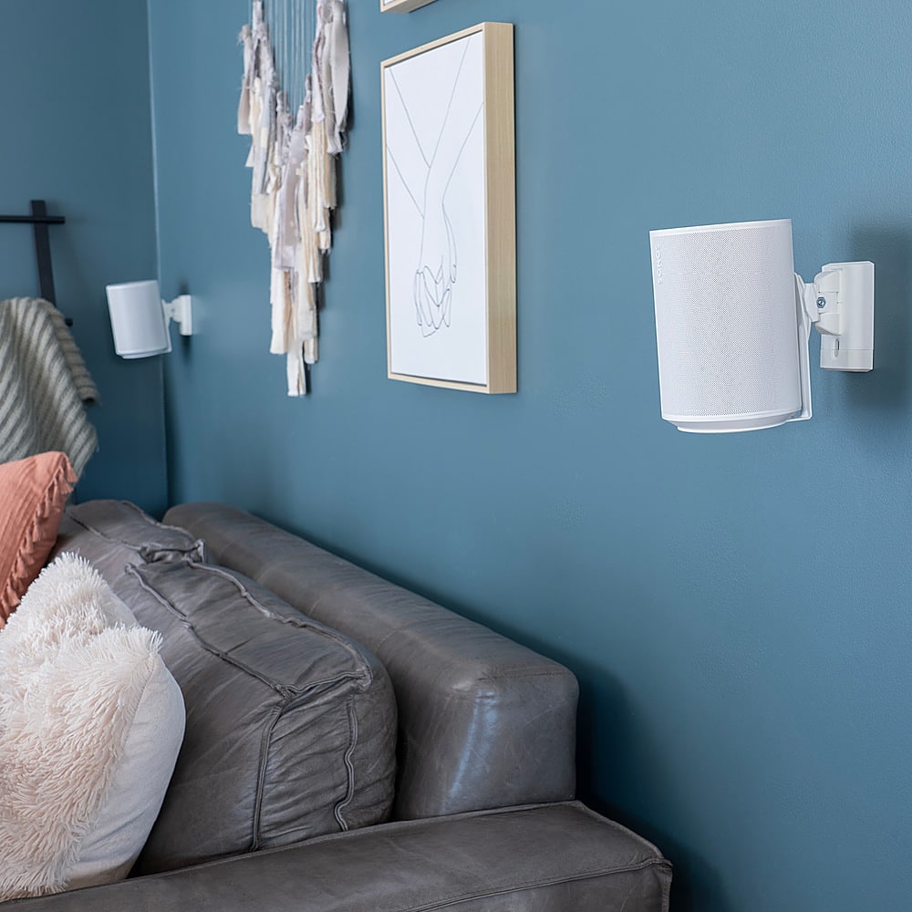 Alt View 12. SANUS Elite - Adjustable Speaker Wall Mount for Sonos Era 100 and Era 300 Speakers - Pair - White.