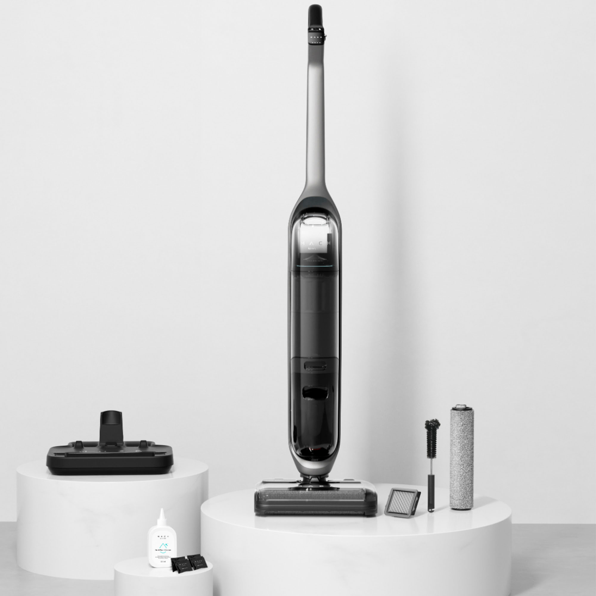 Left View: eufy Clean - MACH V1 Ultra Upright Vacuum with All-in-One Cordless StickVac and Steam Mop - Black