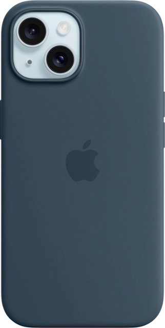 Front Zoom. Apple - iPhone 15 Silicone Case with MagSafe - Storm Blue.