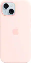 Apple - iPhone 15 Silicone Case with MagSafe - Light Pink - Front_Zoom