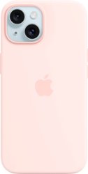Apple - iPhone 15 Silicone Case with MagSafe - Light Pink - Front_Zoom