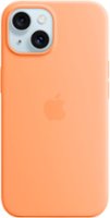 Apple - iPhone 15 Silicone Case with MagSafe - Orange Sorbet - Front_Zoom