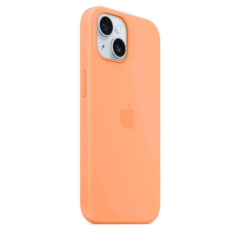 Alt View 11. Apple - iPhone 15 Silicone Case with MagSafe - Orange Sorbet.