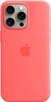 Apple - iPhone 15 Pro Max Silicone Case with MagSafe - Guava - Front_Zoom