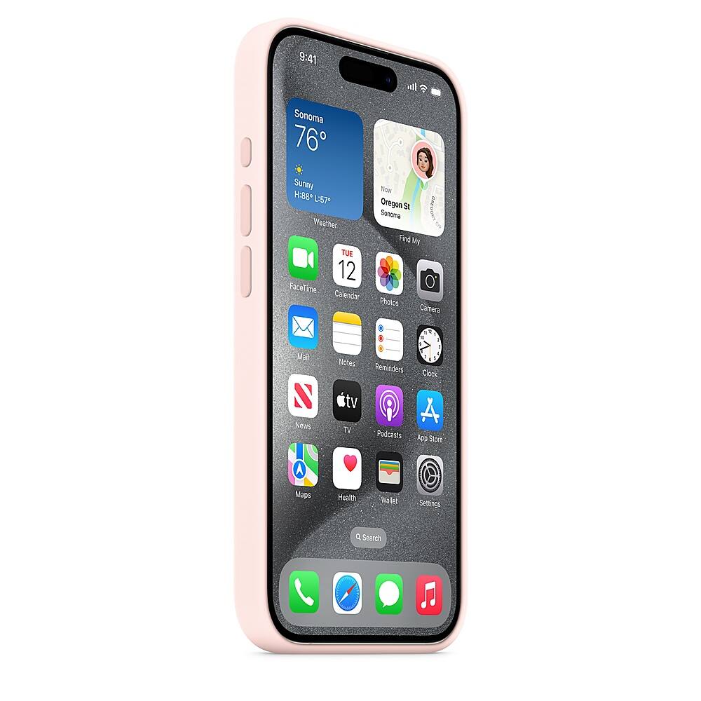 Alt View 2. Apple - iPhone 15 Pro Silicone Case with MagSafe - Light Pink.